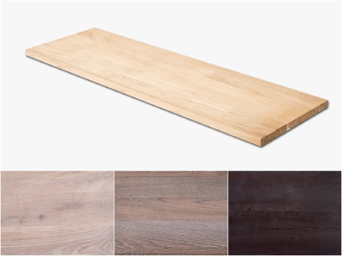 Wandplank Eiken A/B 16mm doorlopende lamellen, geborsteld, Afwerking naar keuze, Vensterbank, Stootbord